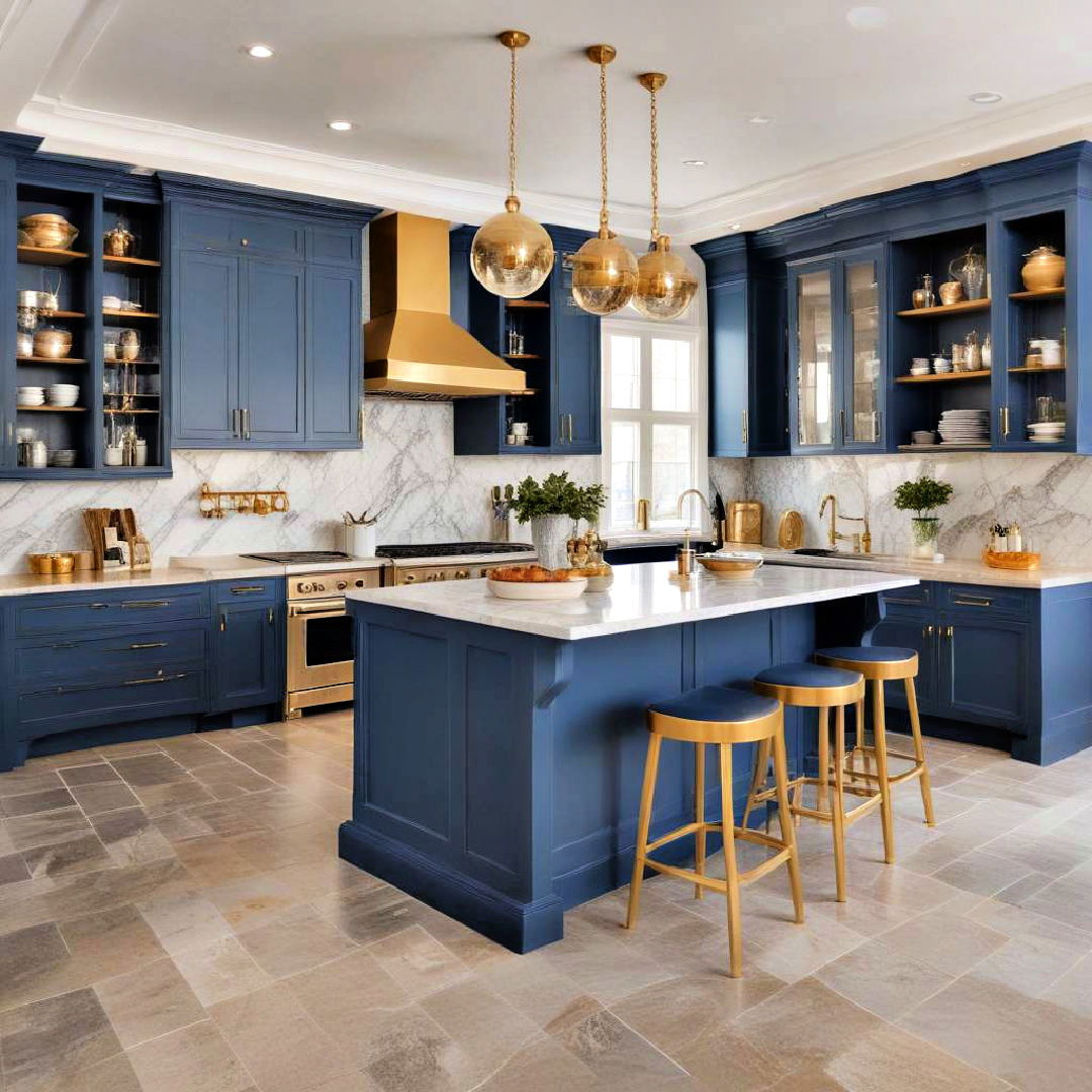 blue and gold color scheme for luxurious appeal