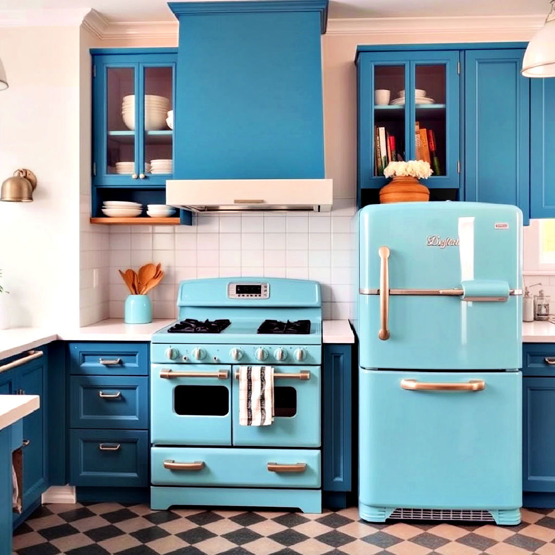 blue appliances for a retro vibe