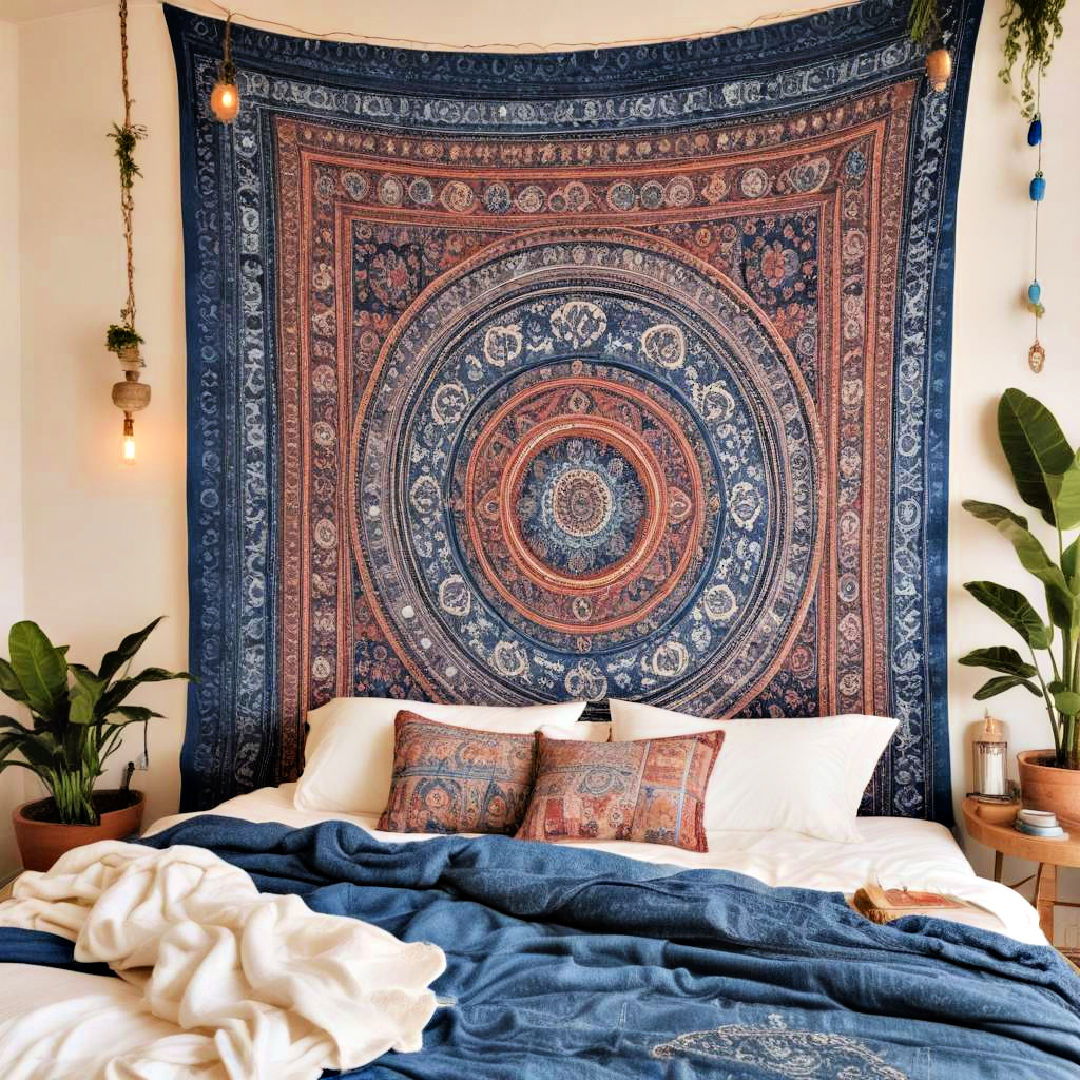 blue bohemian tapestry for a free spirited feel