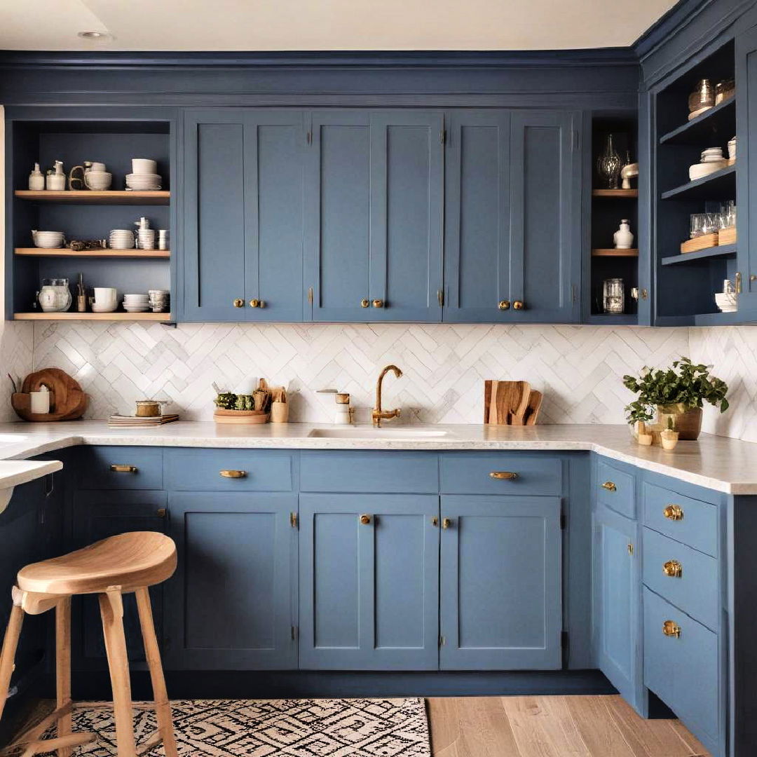 blue cabinets