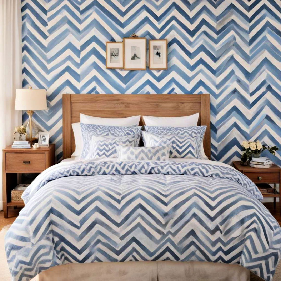 blue chevron patterns for playful style