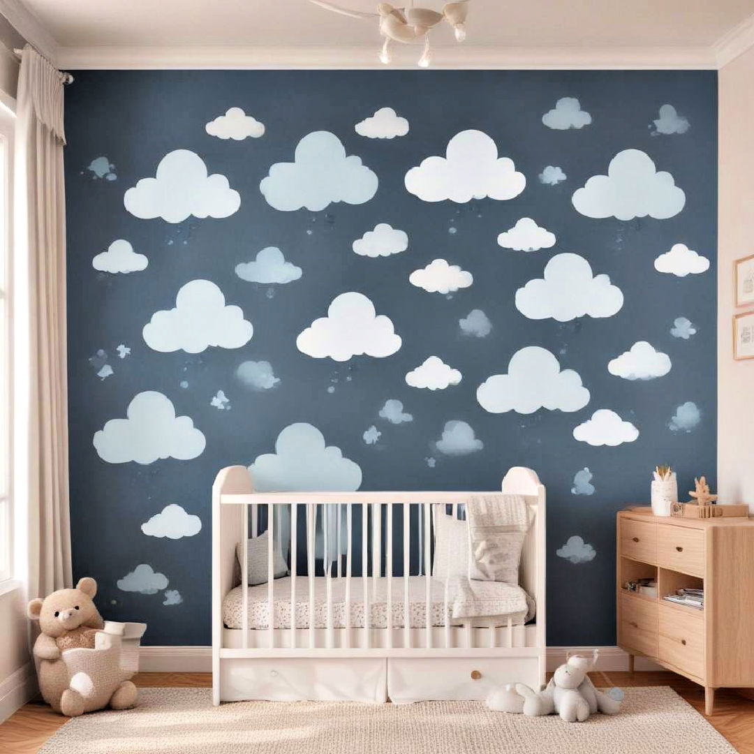 blue cloud themed wall decals