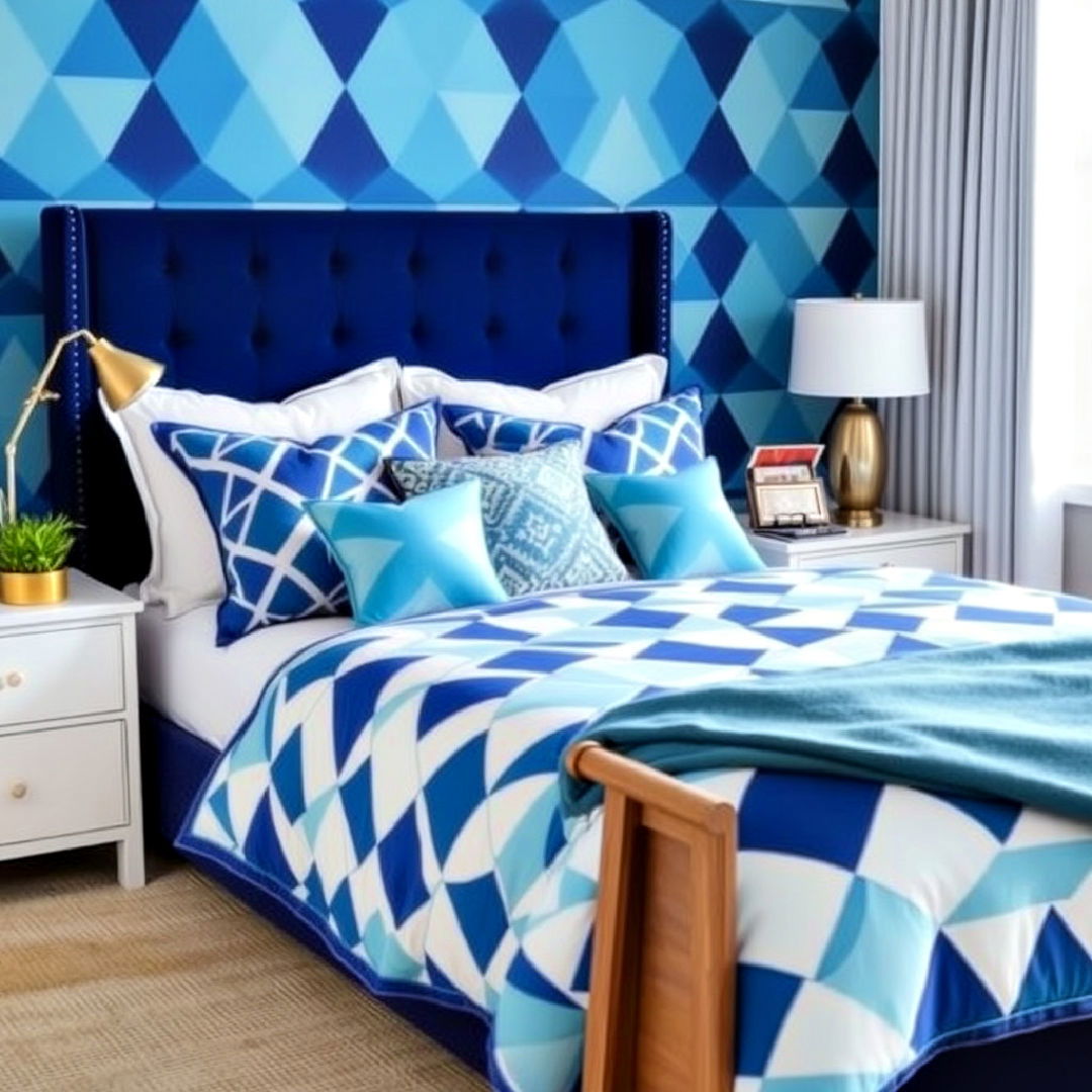 blue geometric patterns for modern flair