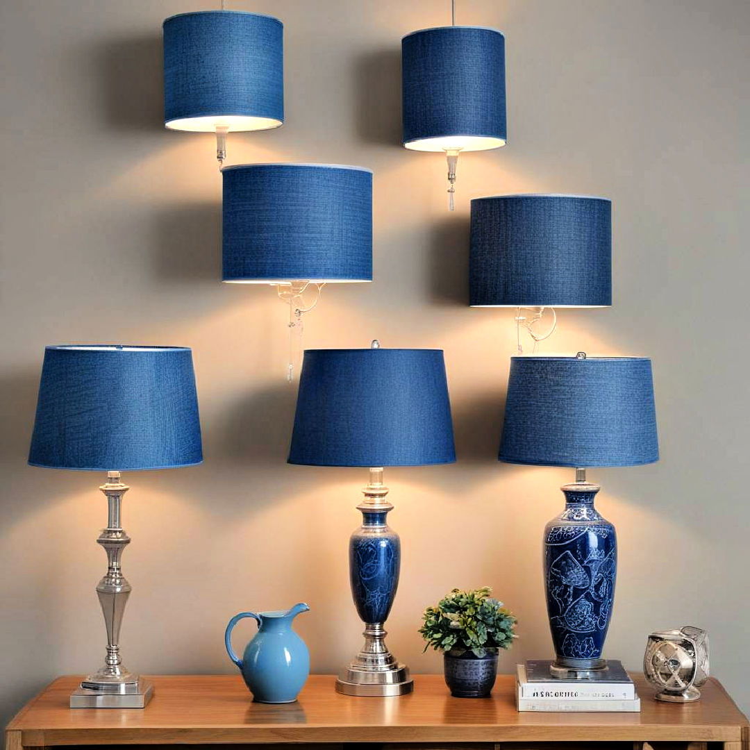 blue lampshades