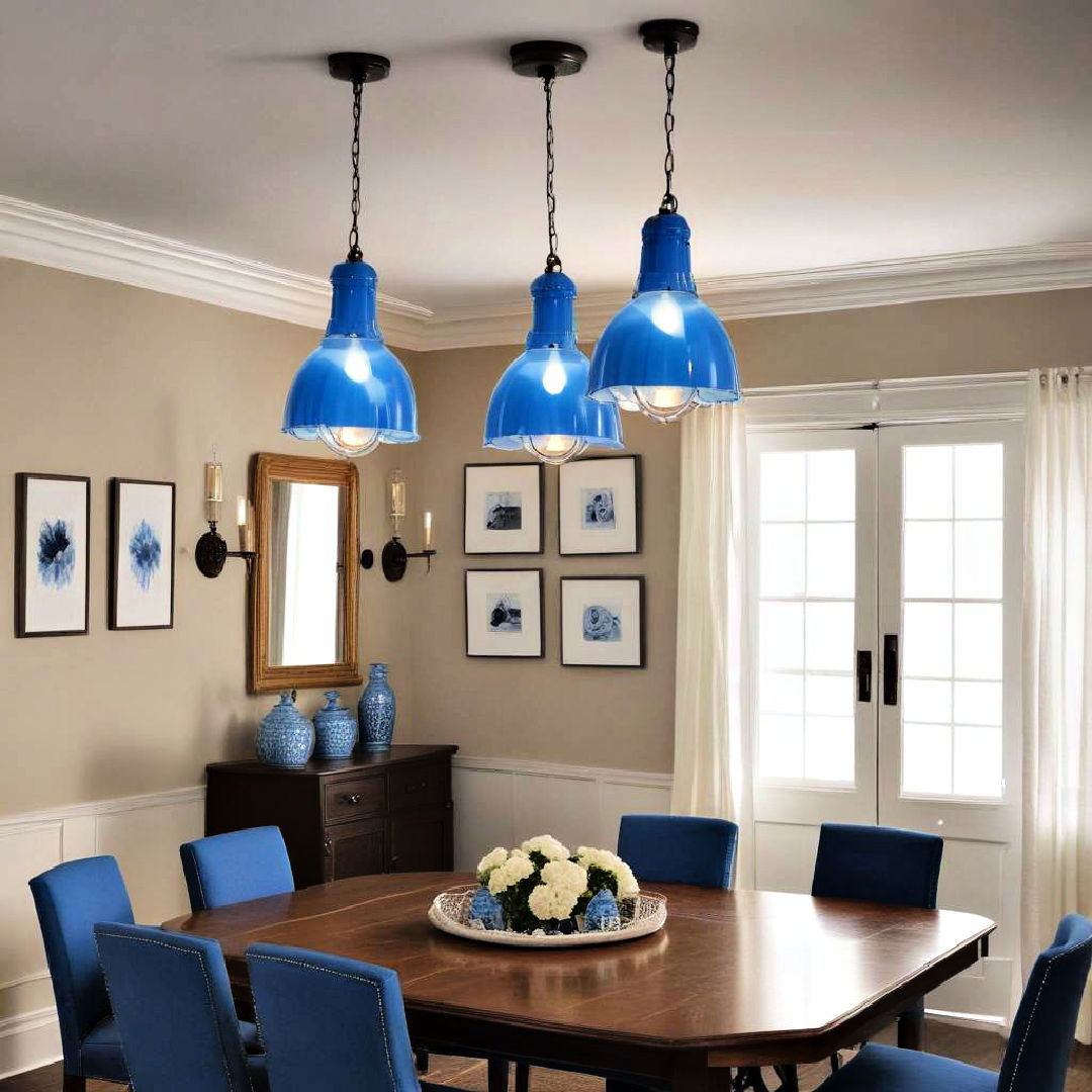 blue lighting fixtures