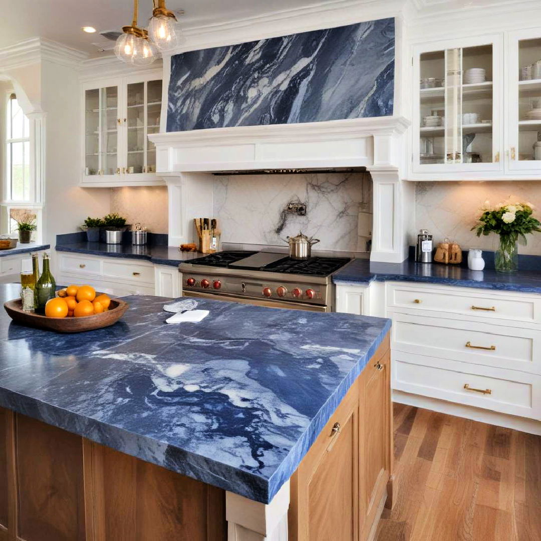 blue marble countertops for natural elegance