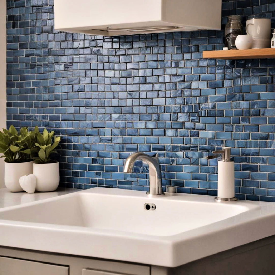 blue mosaic tiles