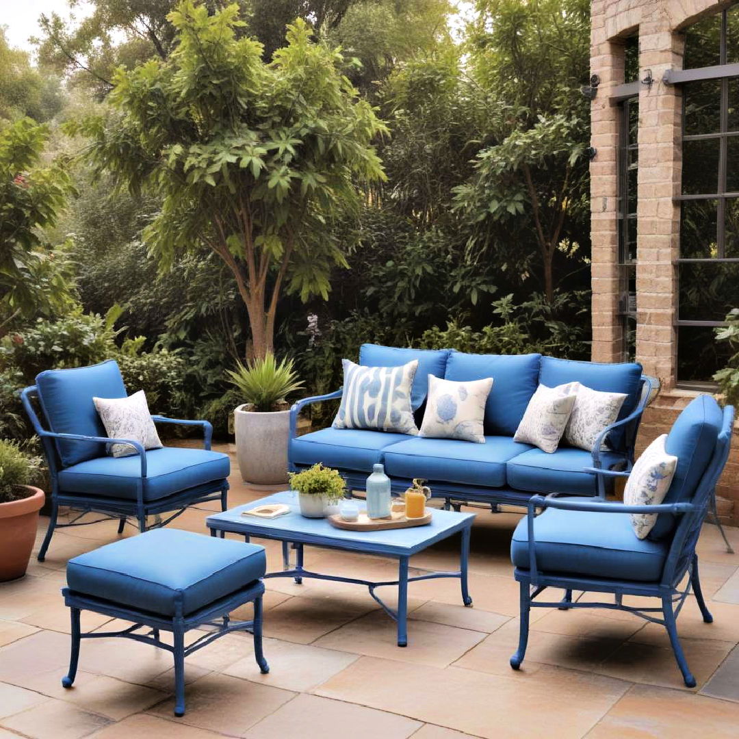 blue outdoor furniture