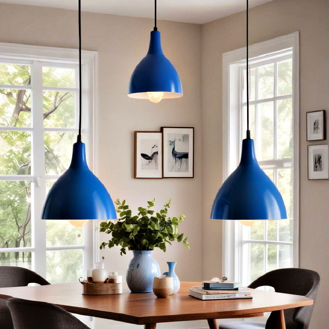 blue pendant lamps