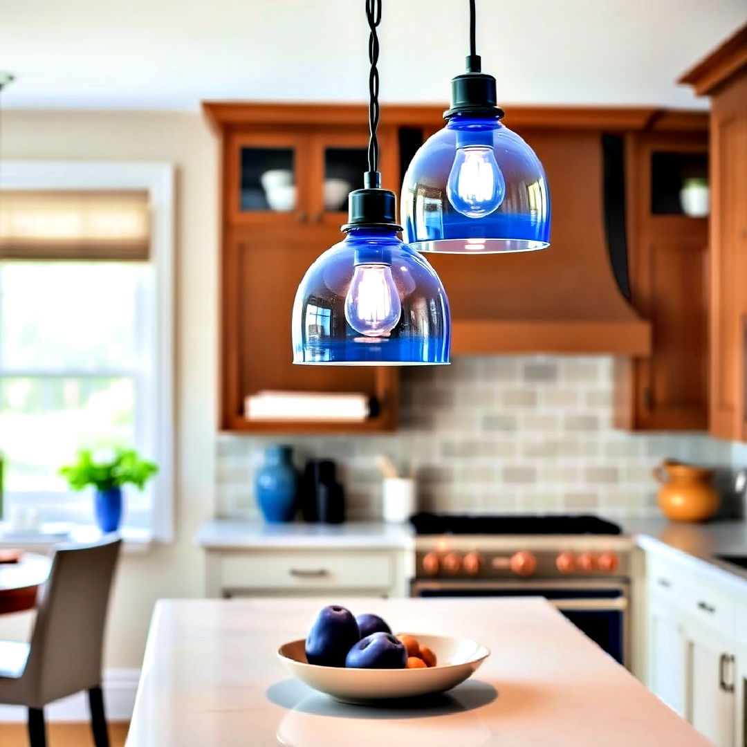 blue pendant lighting for a stylish accent