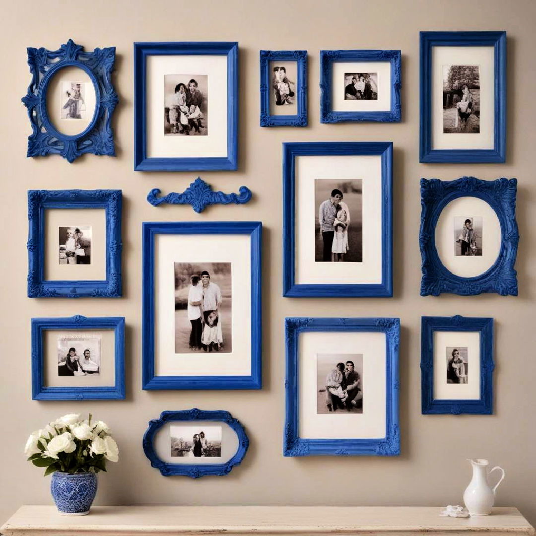 blue picture frames