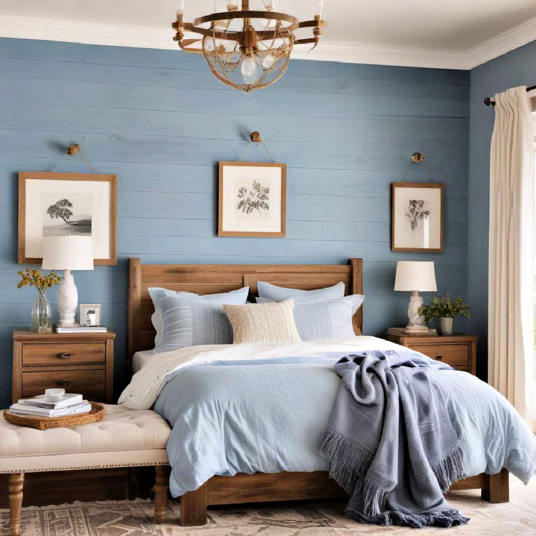 blue shiplap walls for rustic charm