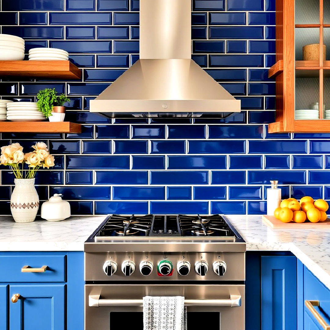 blue subway tile for a classic clean look