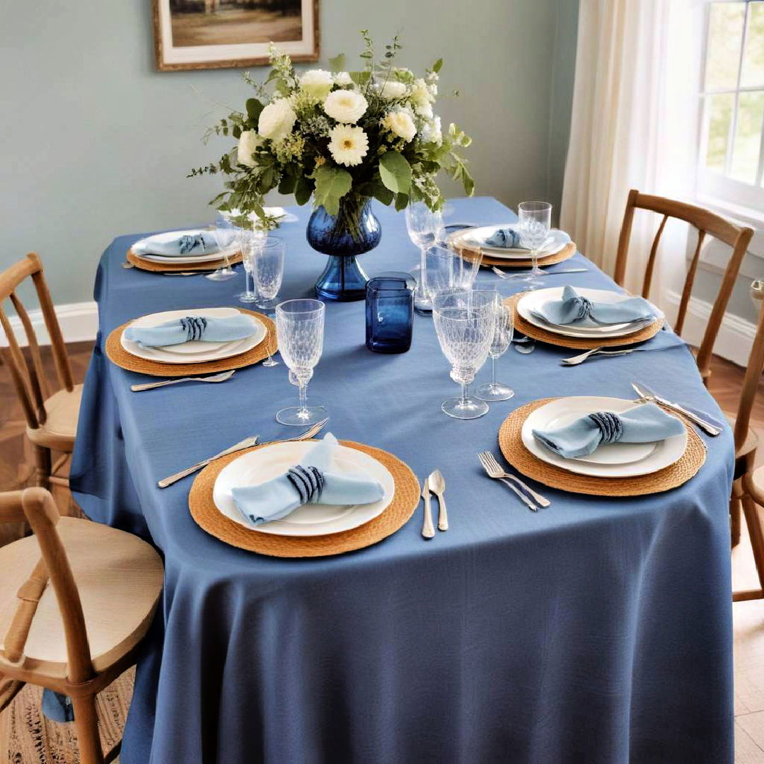 blue table linens