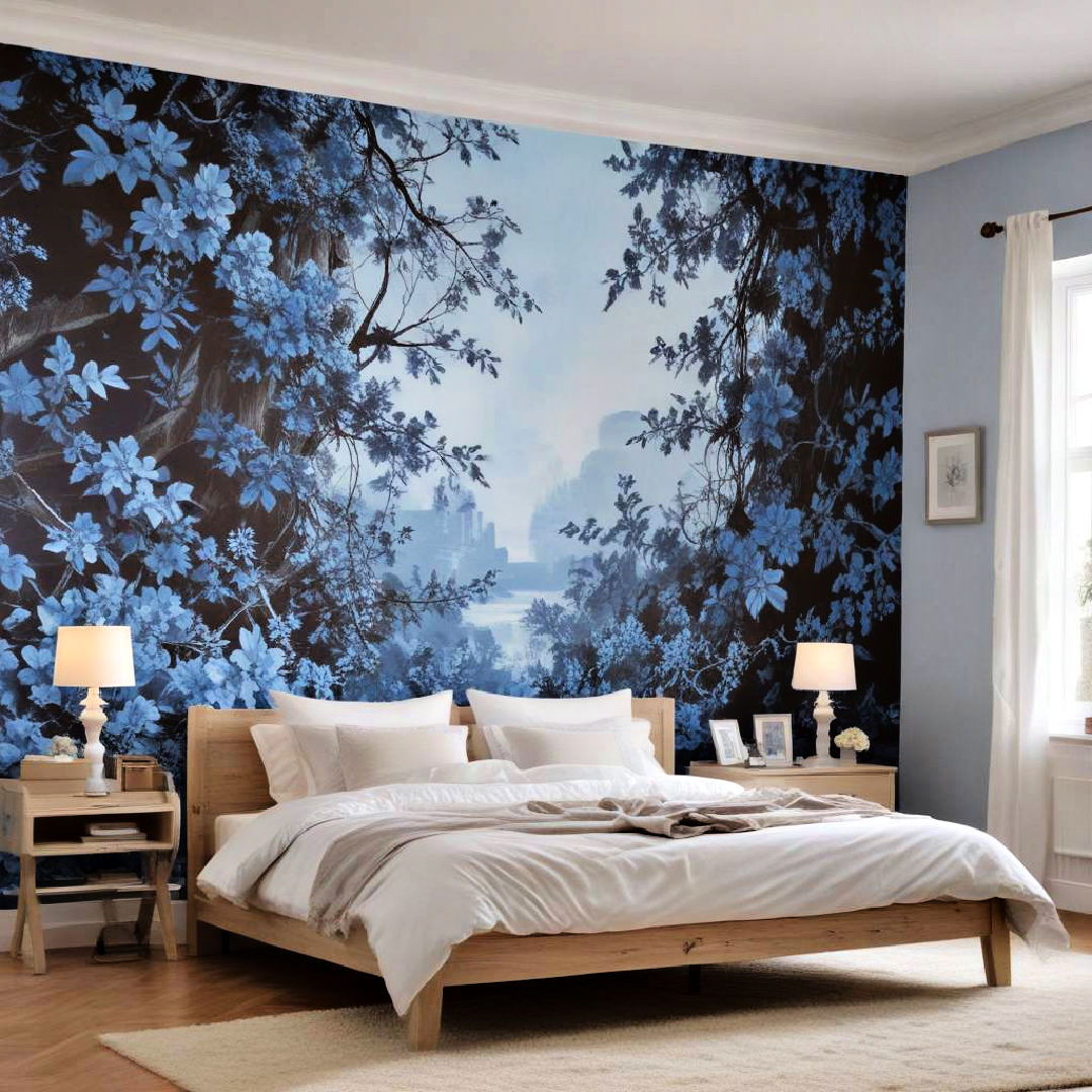 blue wall murals