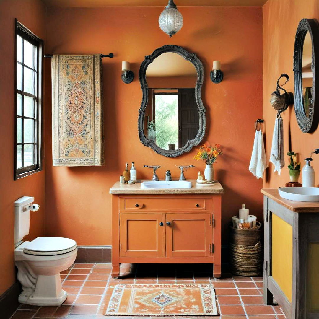 boldly painted walls in warm hues