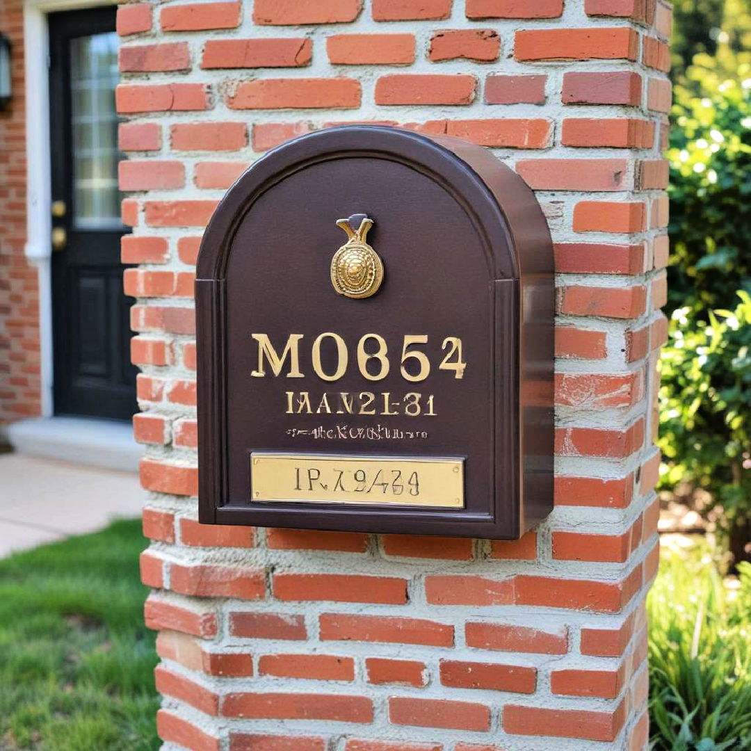 brick mailbox with address plaque