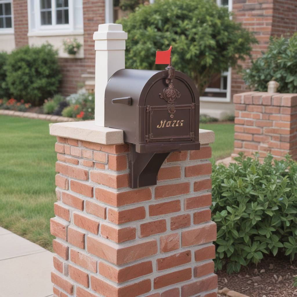 brick mailbox with decorative topper