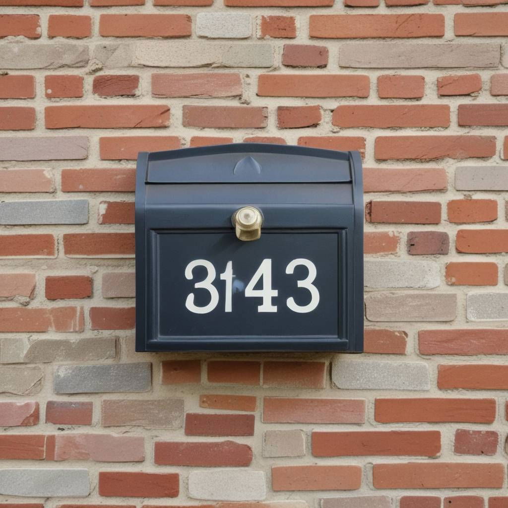 brick mailbox with house number tiles