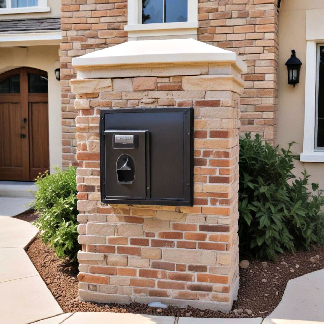 brick mailbox with stucco finish