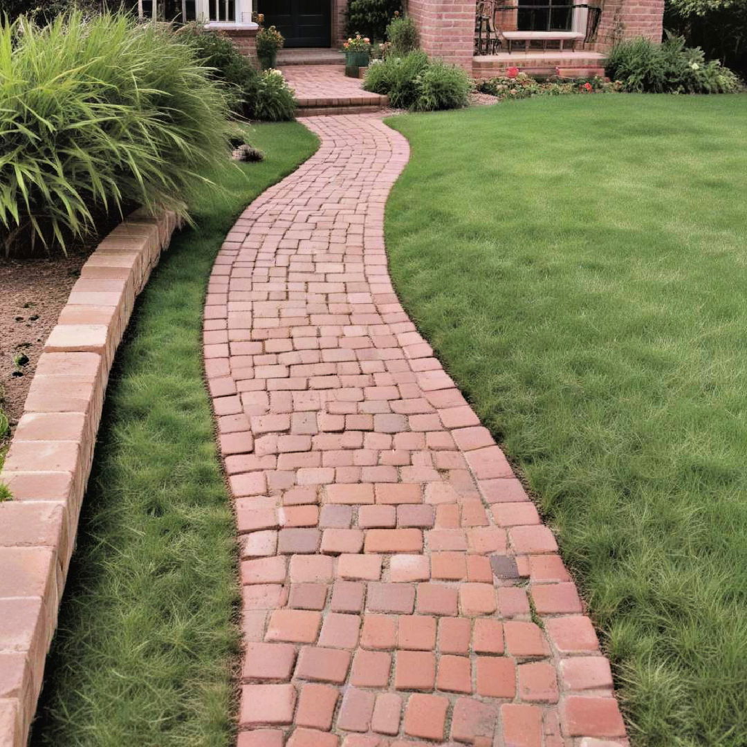 brick pavers with grass