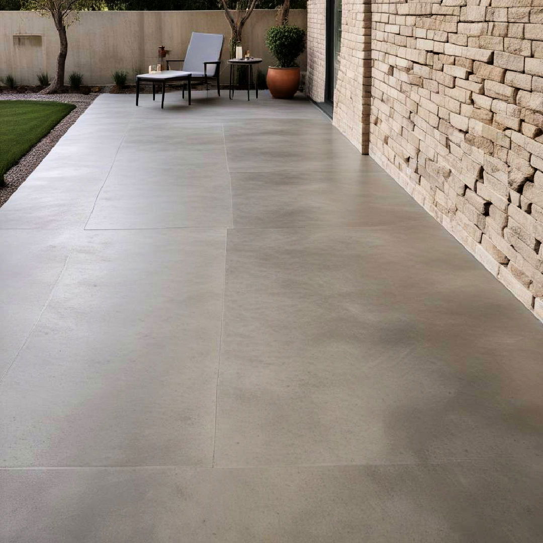 brushed concrete patio