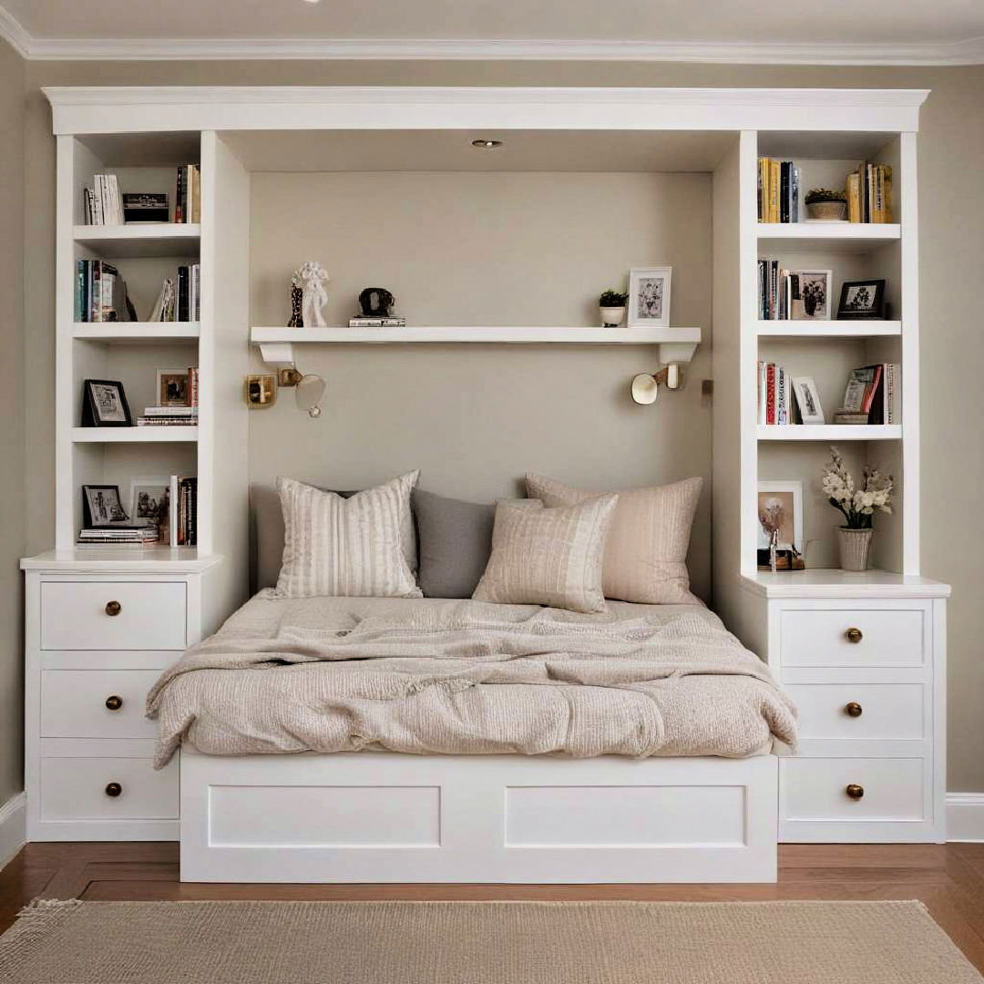 built in wall bed nook