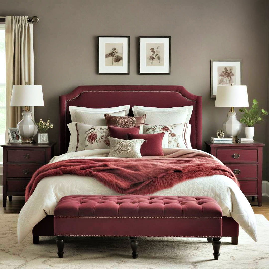 burgundy accent furniture for a pop of color