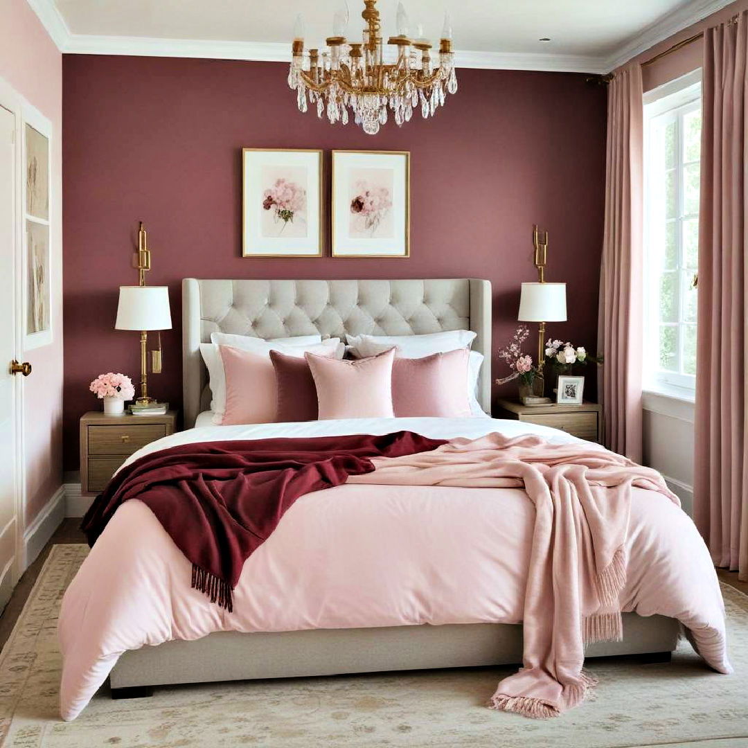 burgundy and blush for a soft romantic feel