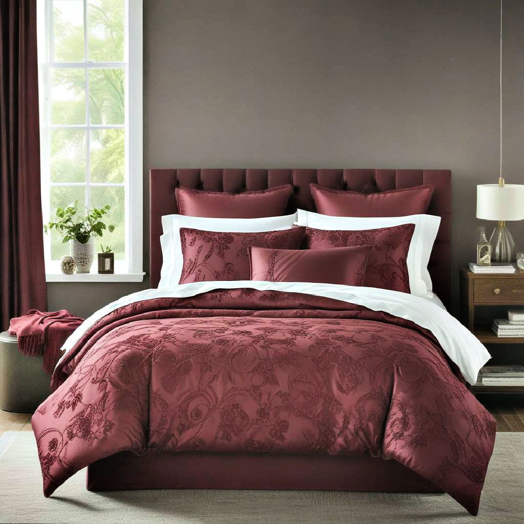 burgundy bedding for subtle elegance