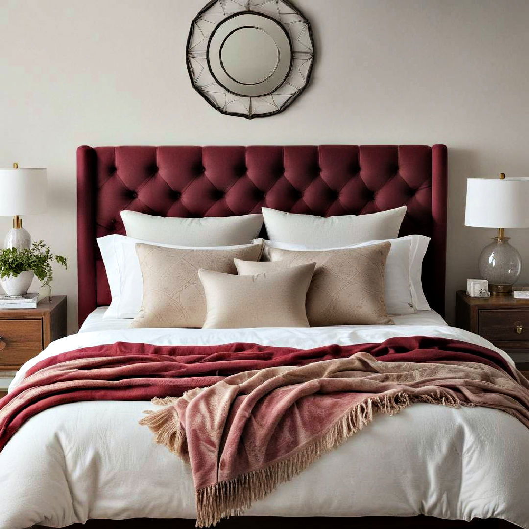 burgundy headboard for a statement piece