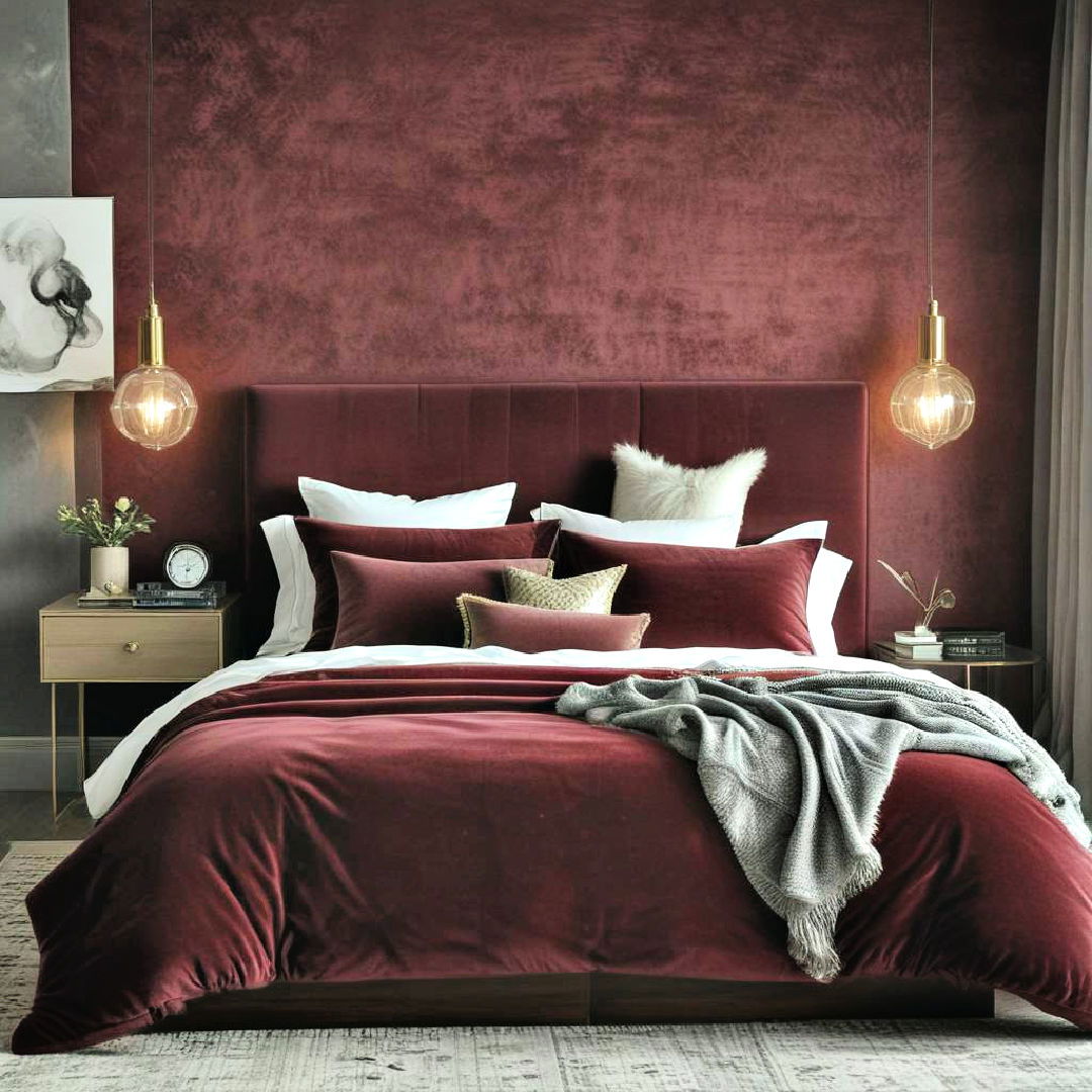 burgundy velvet for texture and warmth