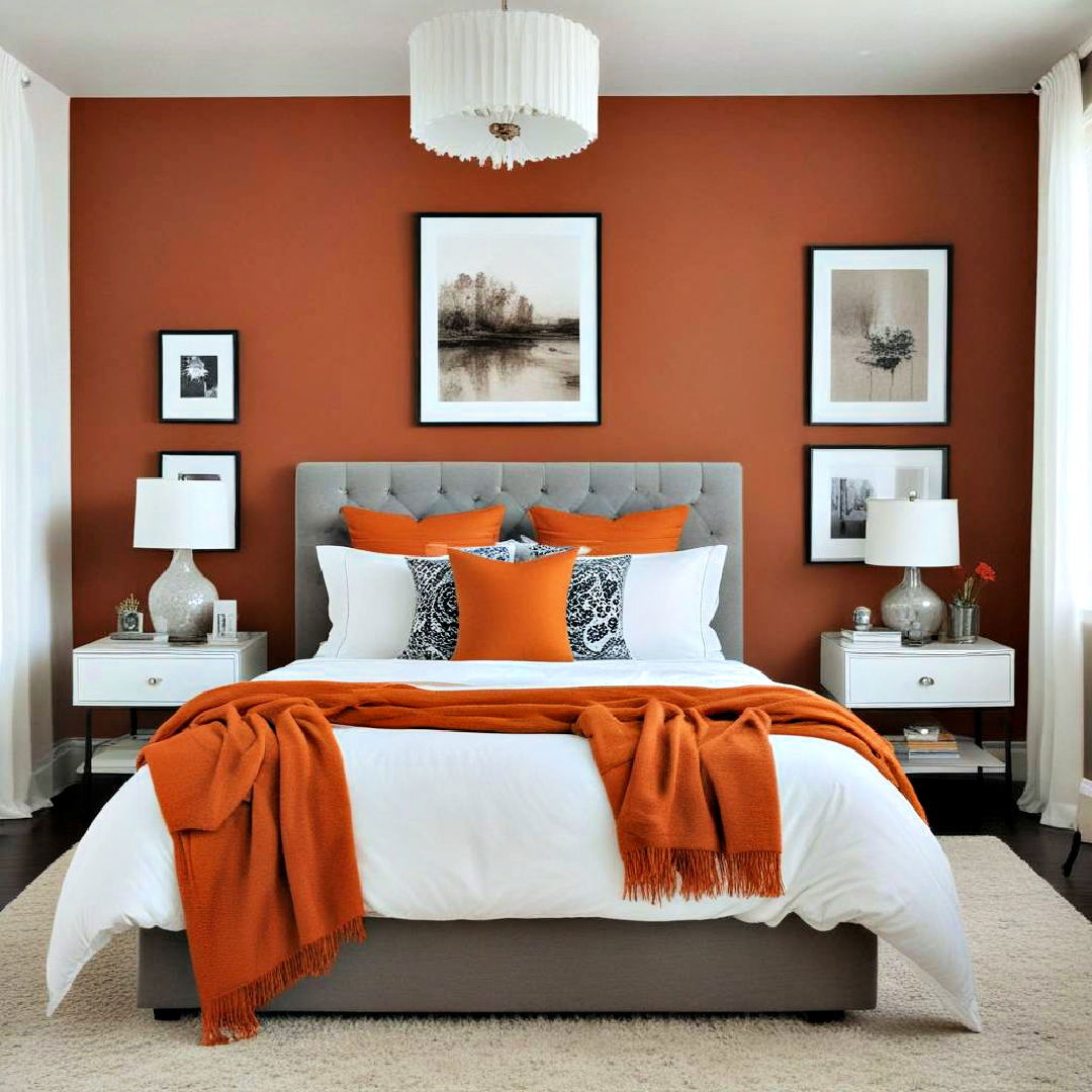 burnt orange accent wall