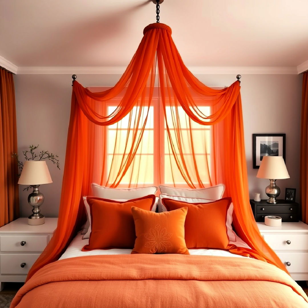 burnt orange bed canopy