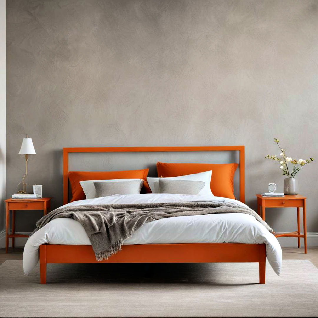 burnt orange bed frame