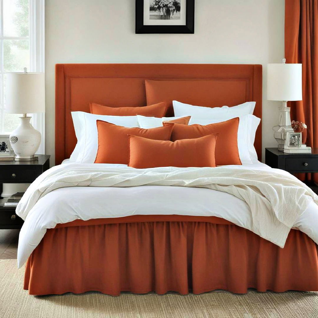 burnt orange bed skirt