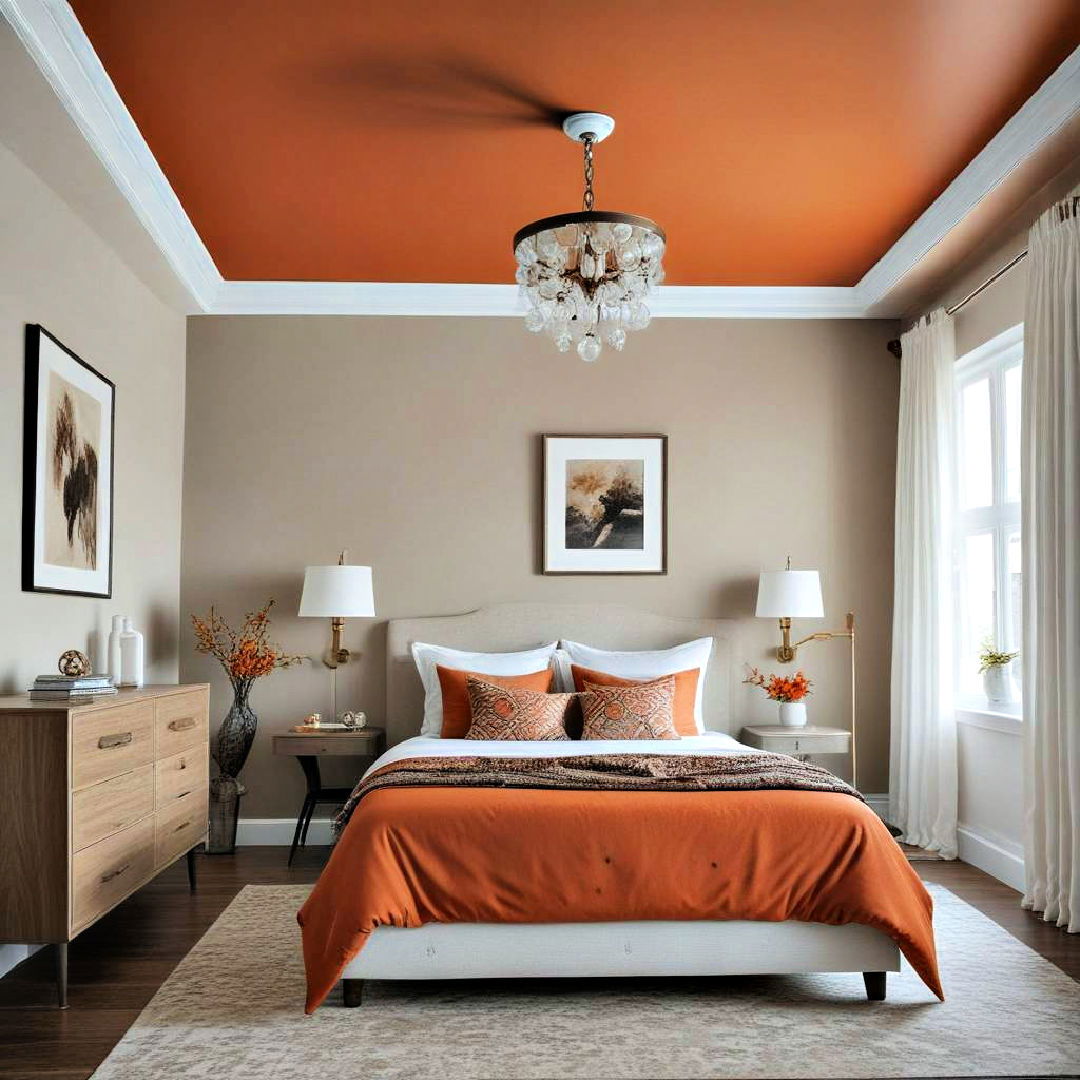 burnt orange ceiling