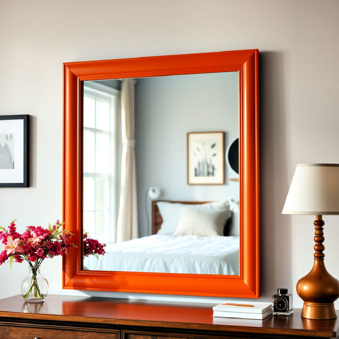 burnt orange mirror frame