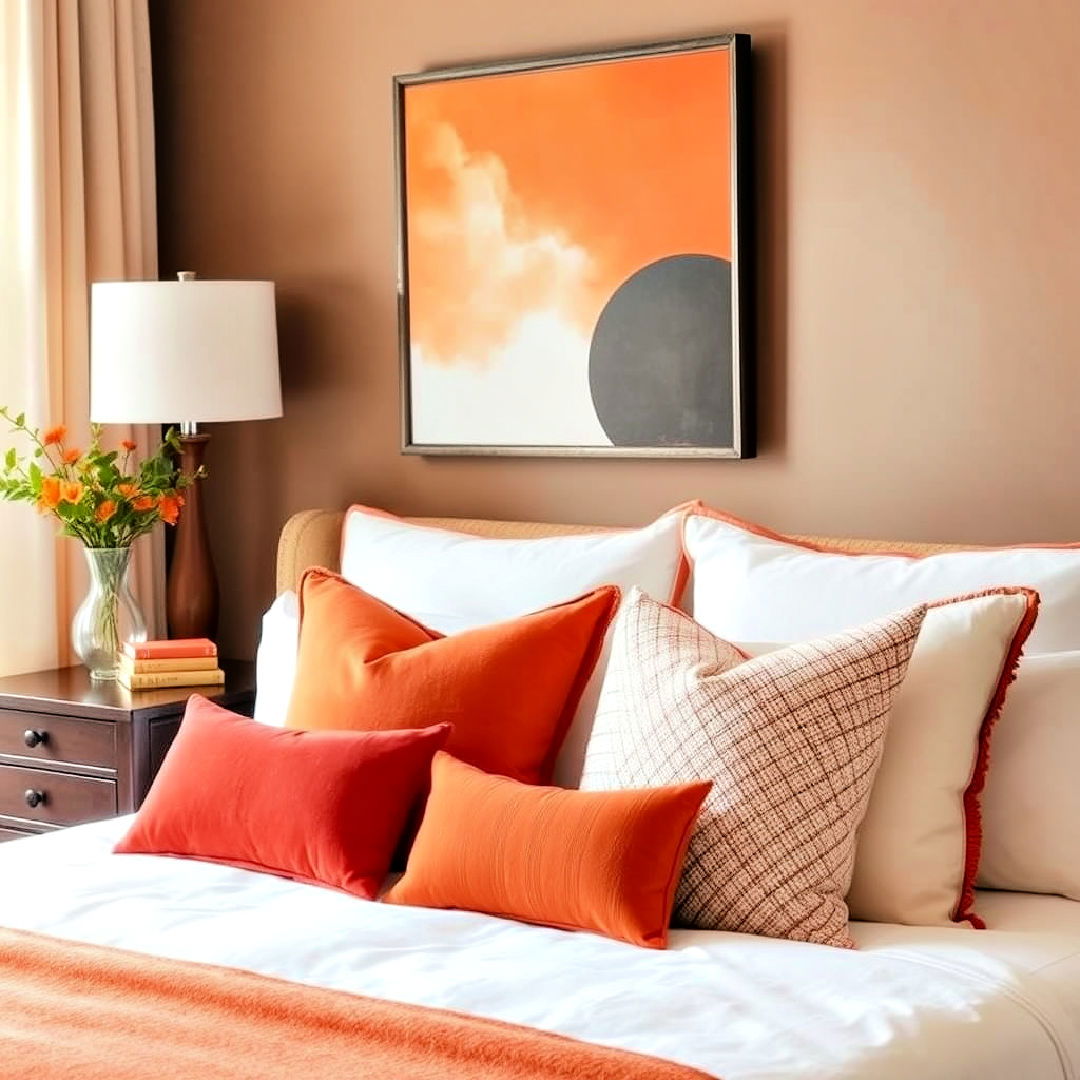 burnt orange throw pillows