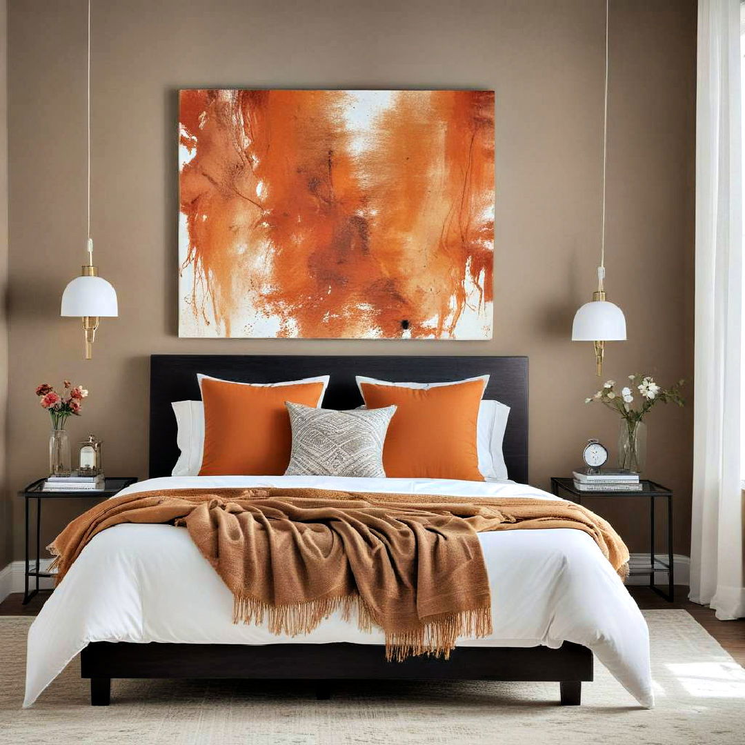 burnt orange wall art