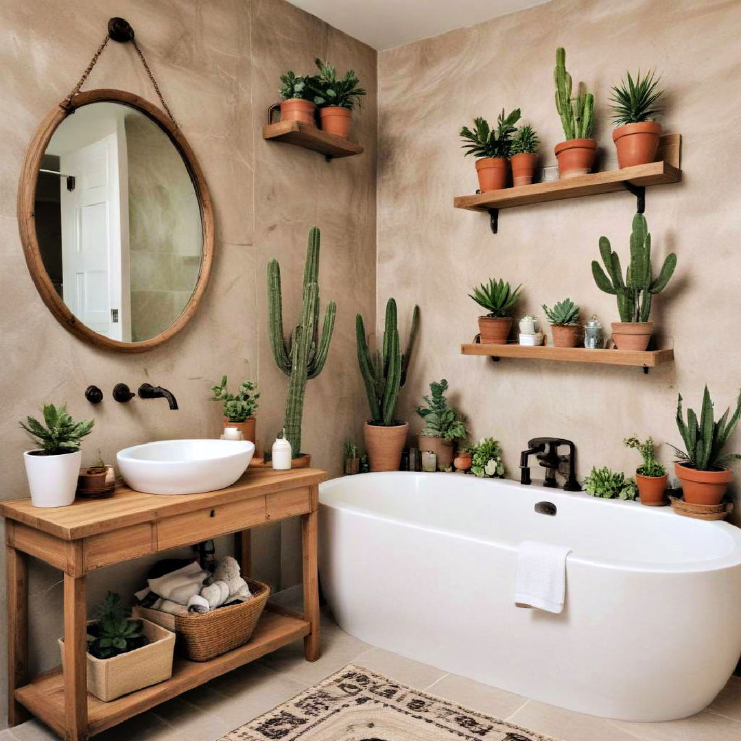 cactus and succulent accents for a natural touch