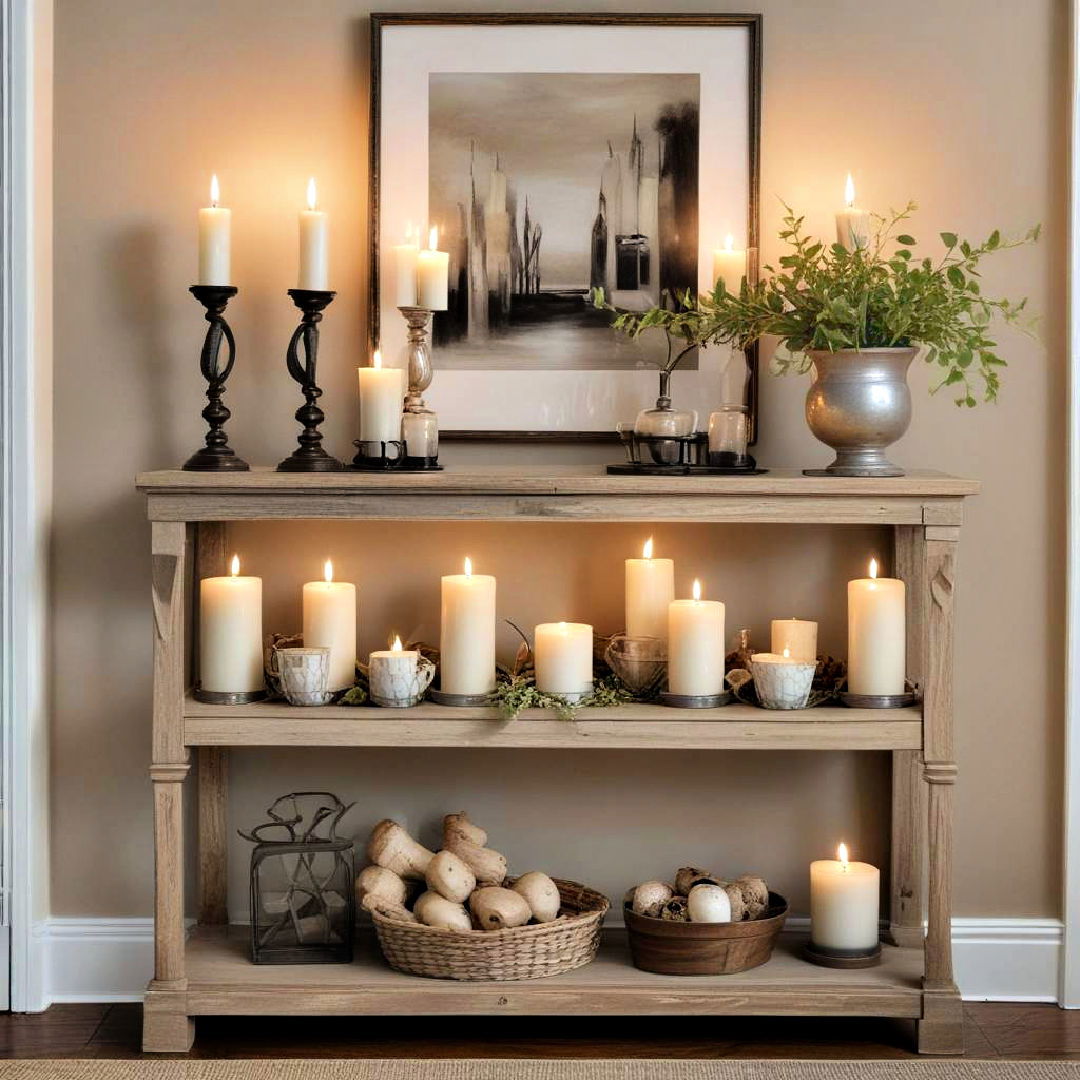 candles and candle holders