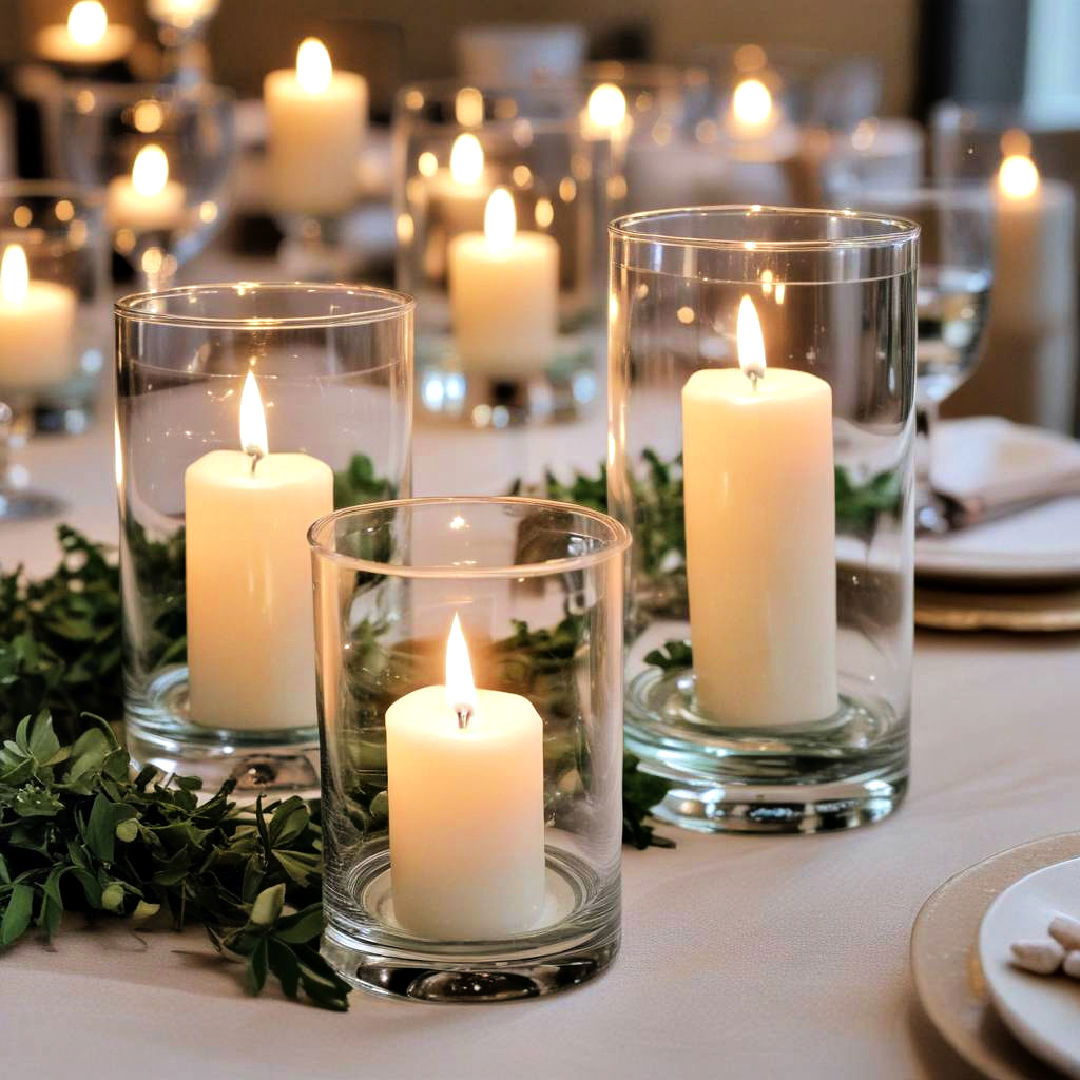 candles in glass holders