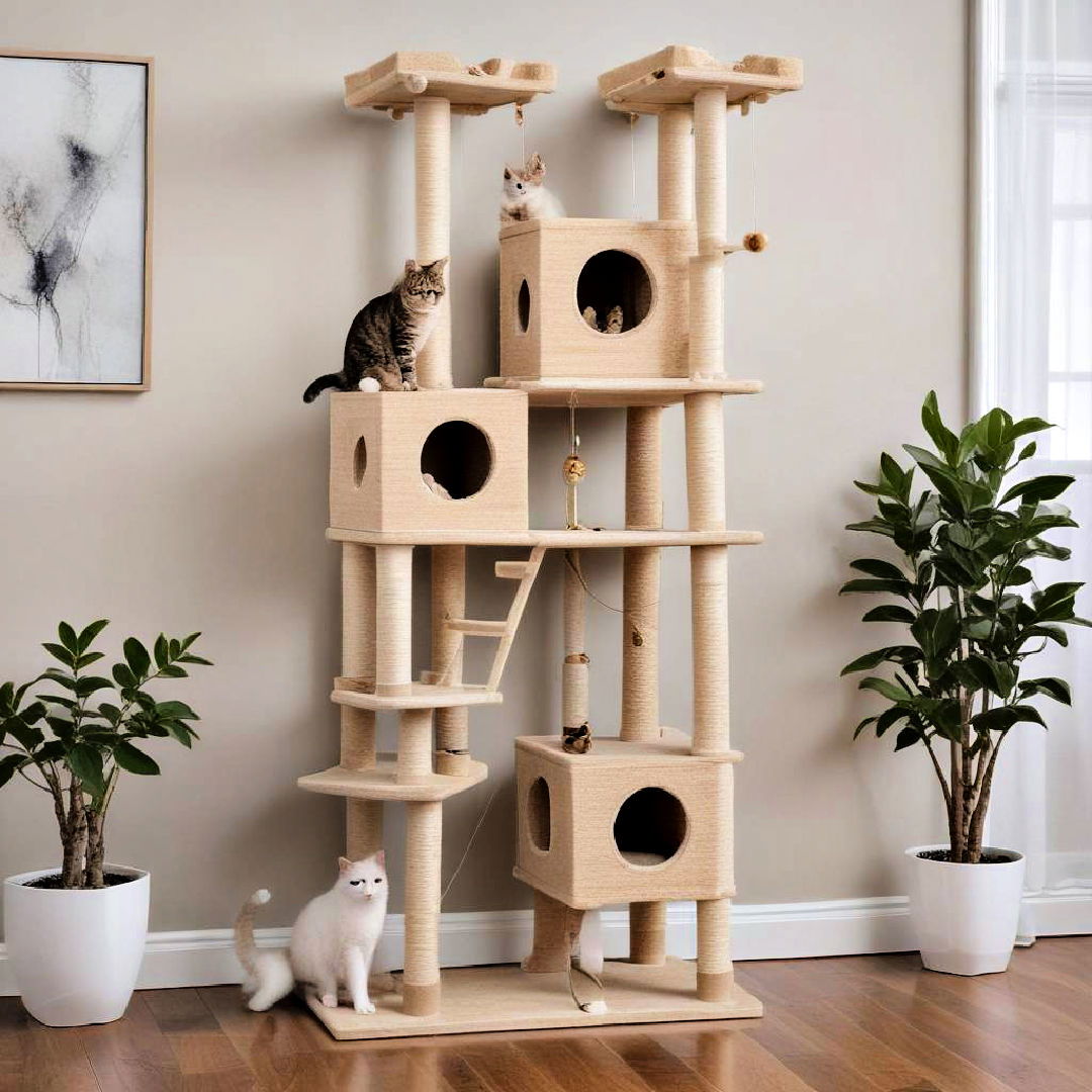 cat tree with multiple platforms