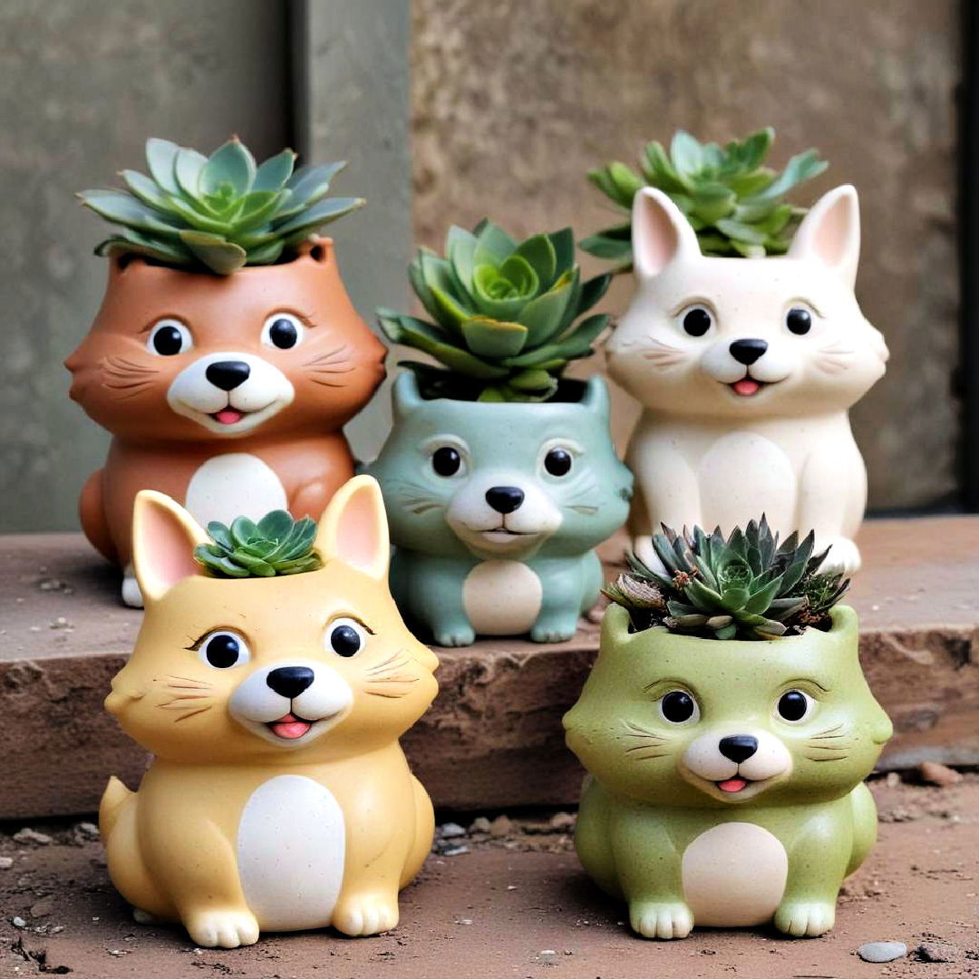 ceramic animal shaped pots