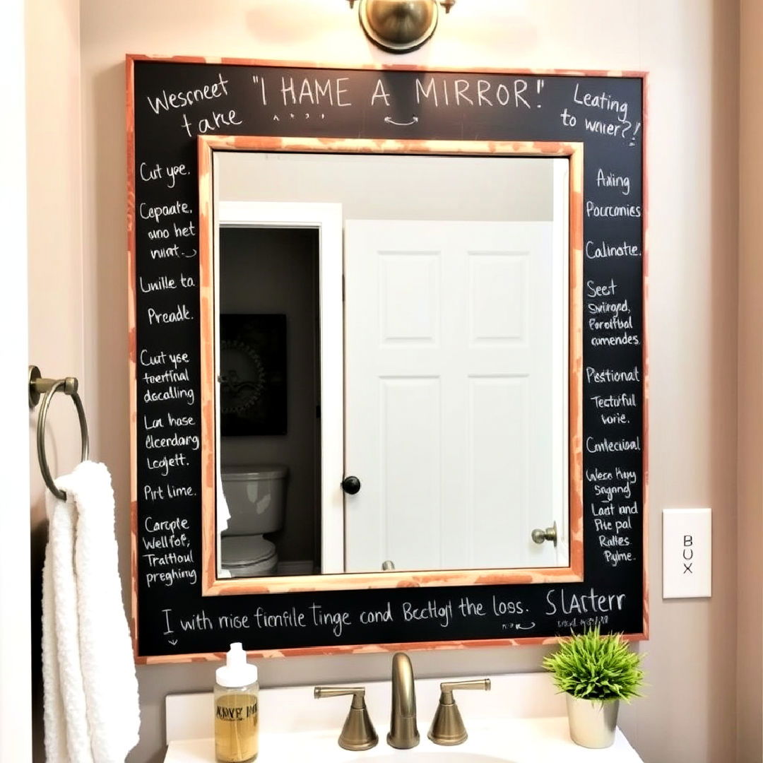 chalkboard frame mirror