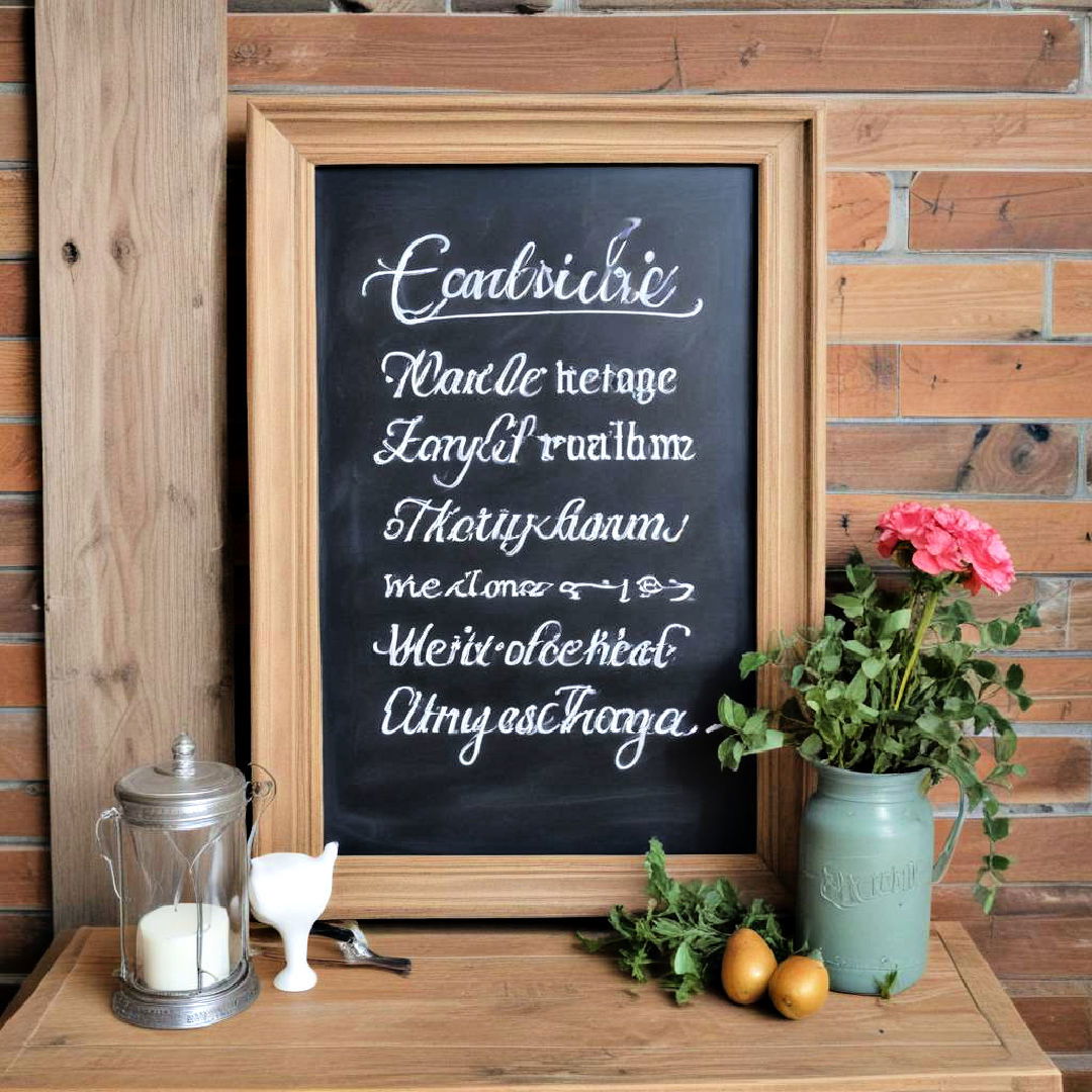 chalkboard signage