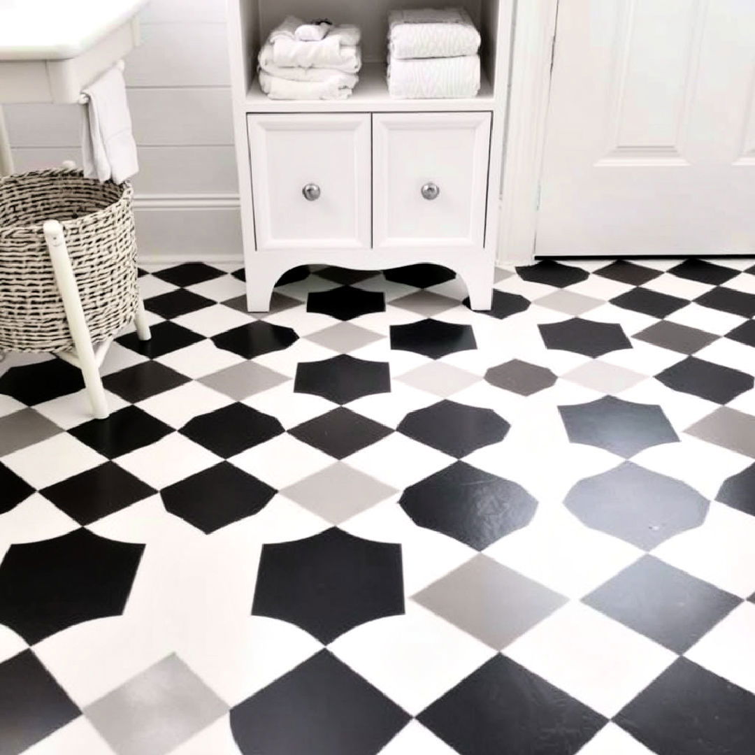 checkerboard floor tiles