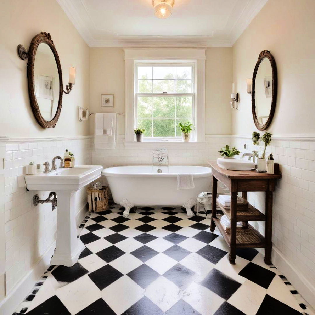 checkerboard floors