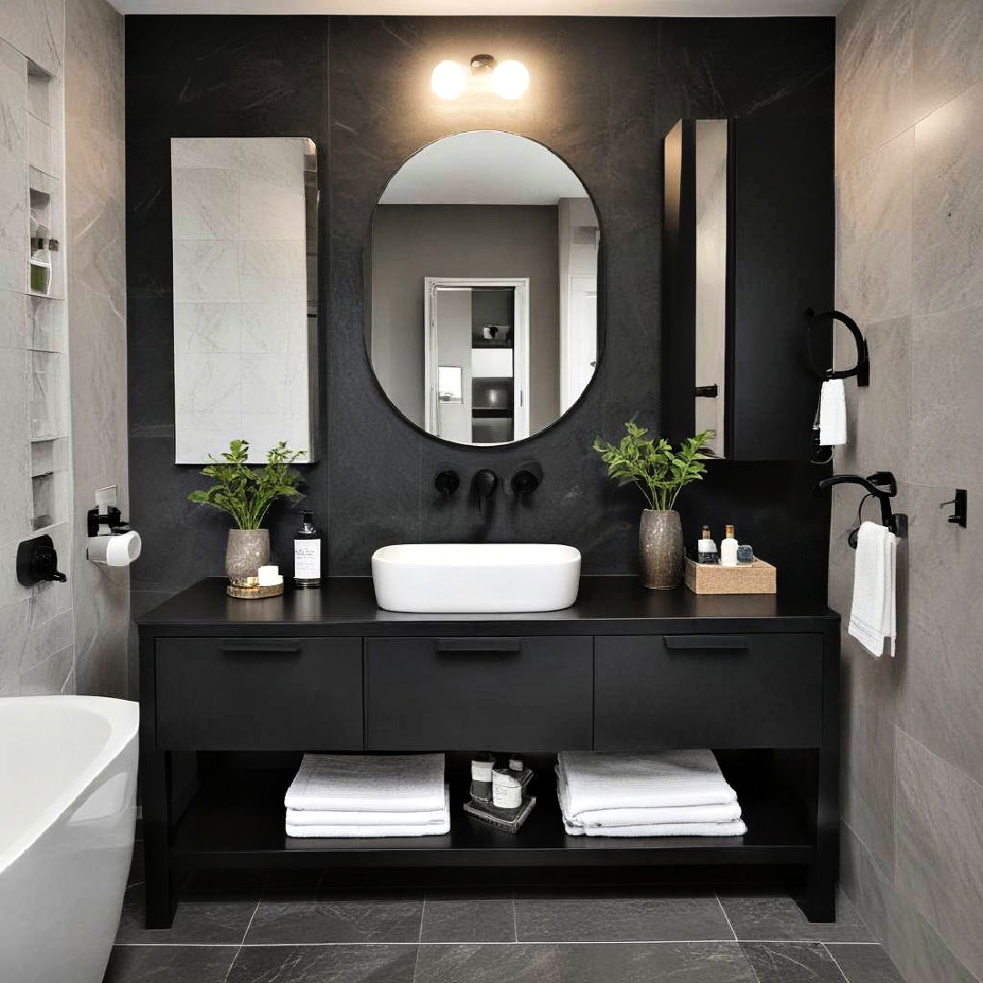 chic black vanity units